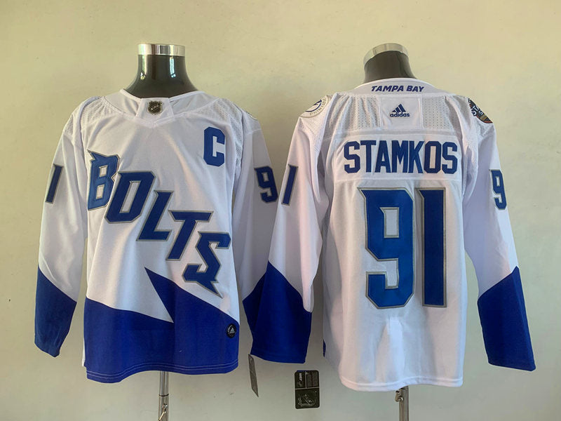 Men's Tampa Bay Lightning Steven Stamkos #91 White Home Breakaway Player Jerseys