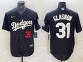 Men's Los Angeles Dodgers Tyler Glasnow #31 Black Replica Game Jerseys