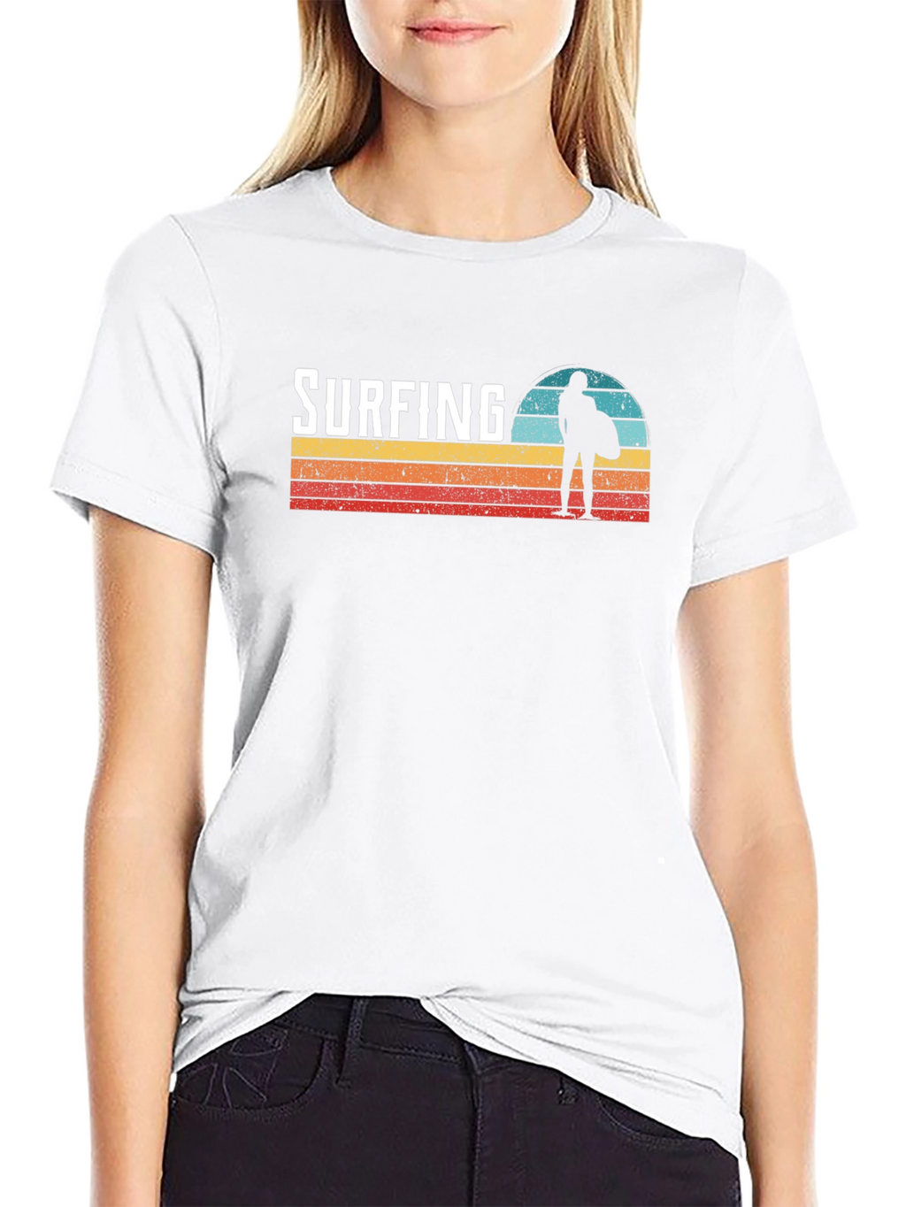 Surfing Sunset Graphic Tee - Cool Surfer T-Shirt