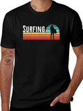 Surfing Sunset Graphic Tee - Cool Surfer T-Shirt
