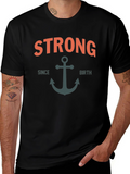 Strong Since Birth Anchor T-Shirt - Black