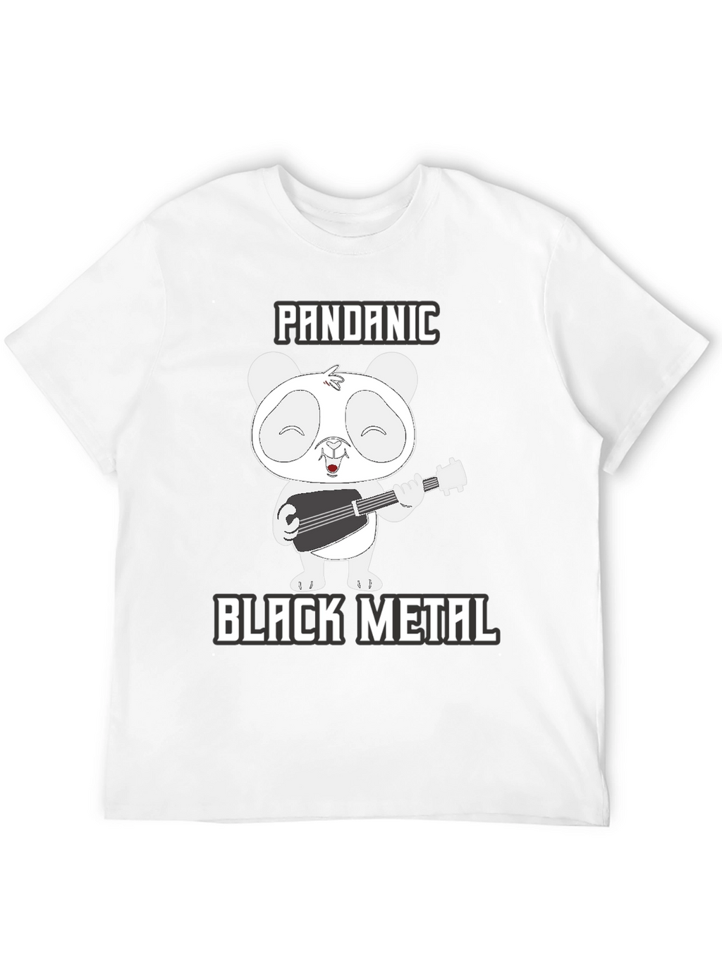 Pandanic Black Metal T-Shirt - Panda Bear Guitarist