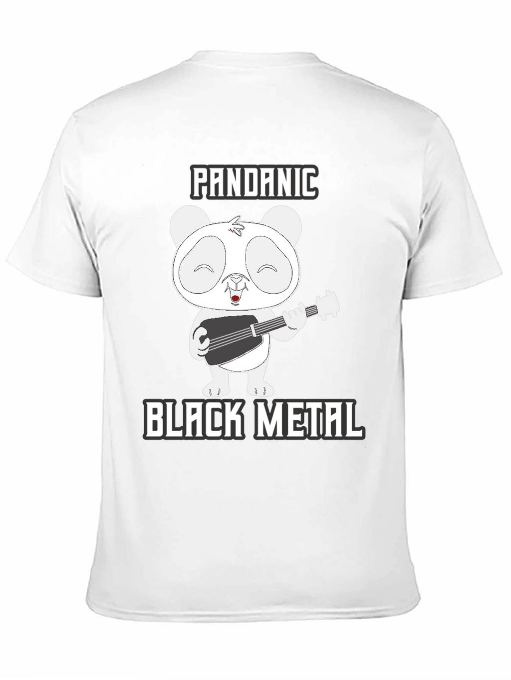 Pandanic Black Metal T-Shirt - Panda Bear Guitarist