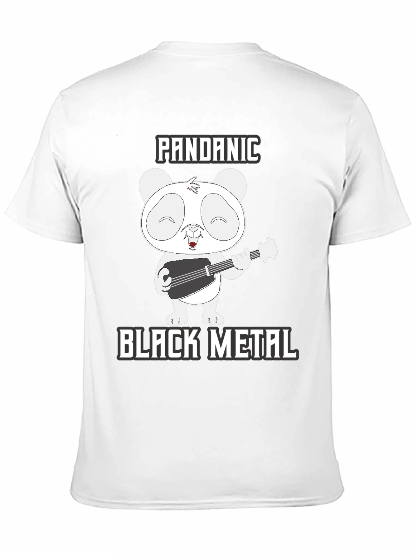 Pandanic Black Metal T-Shirt - Panda Bear Guitarist