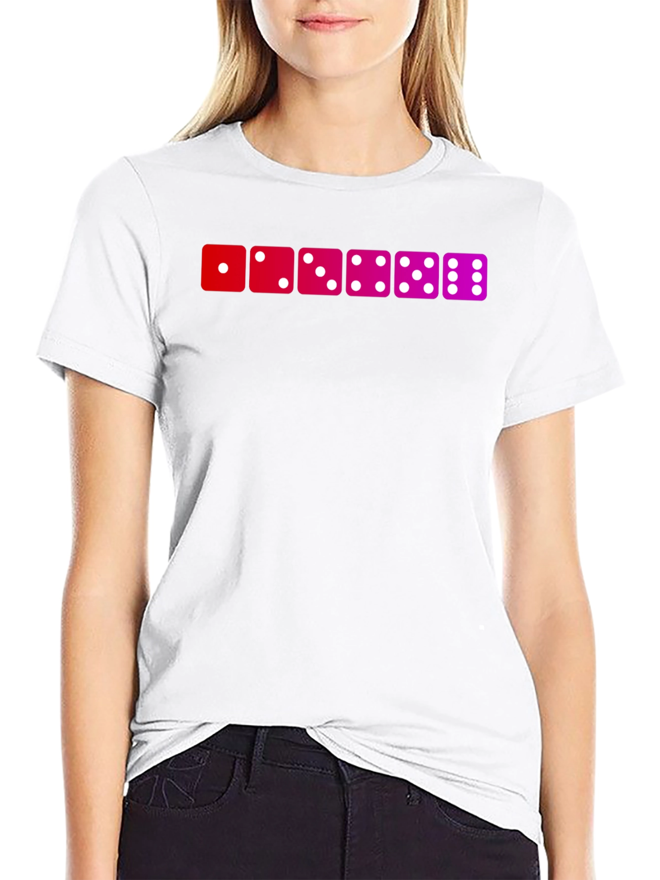 Dice Patterned Graphic T-Shirt
