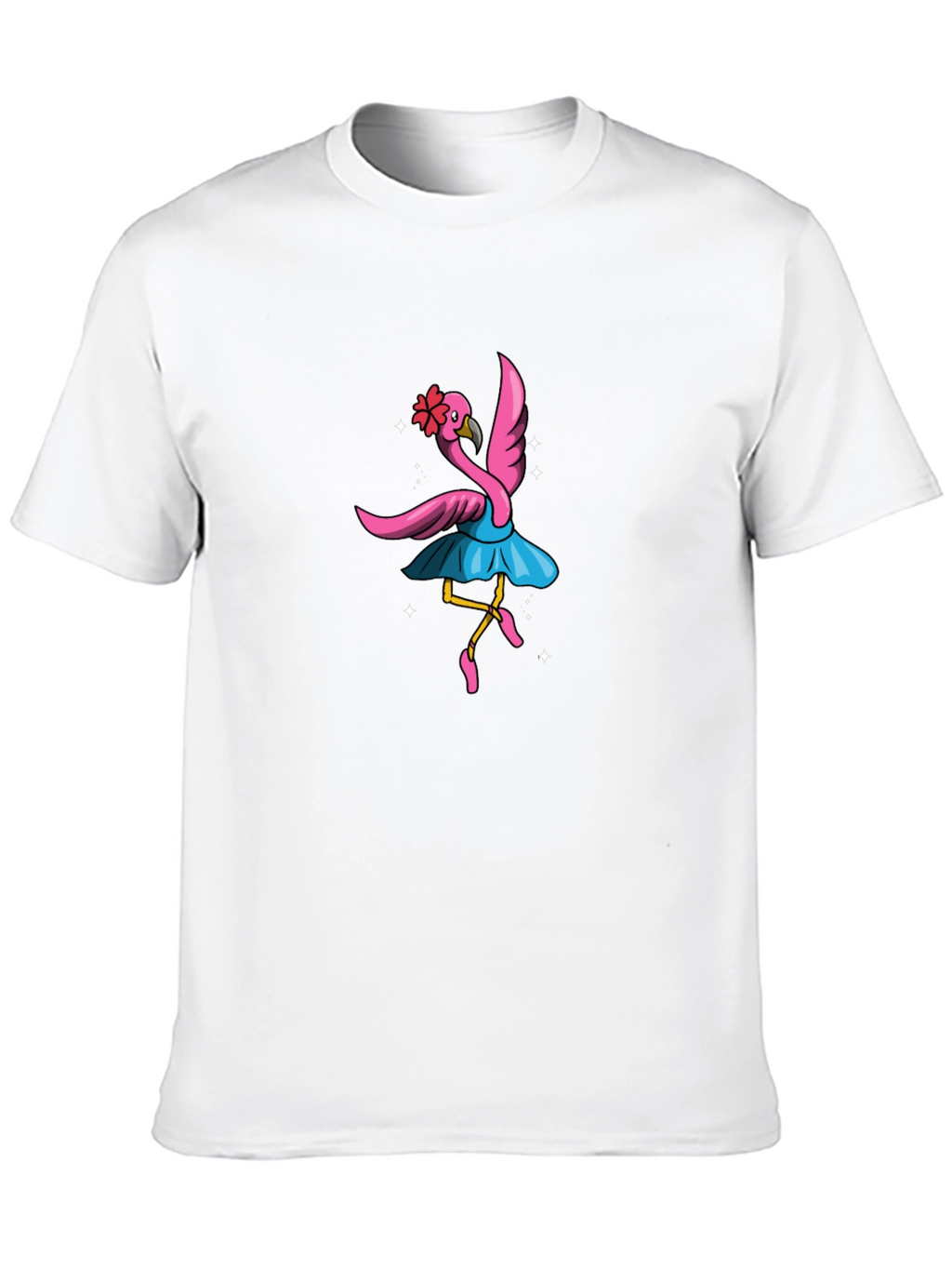 Dancing Flamingo Graphic Tee - Black Cotton Shirt