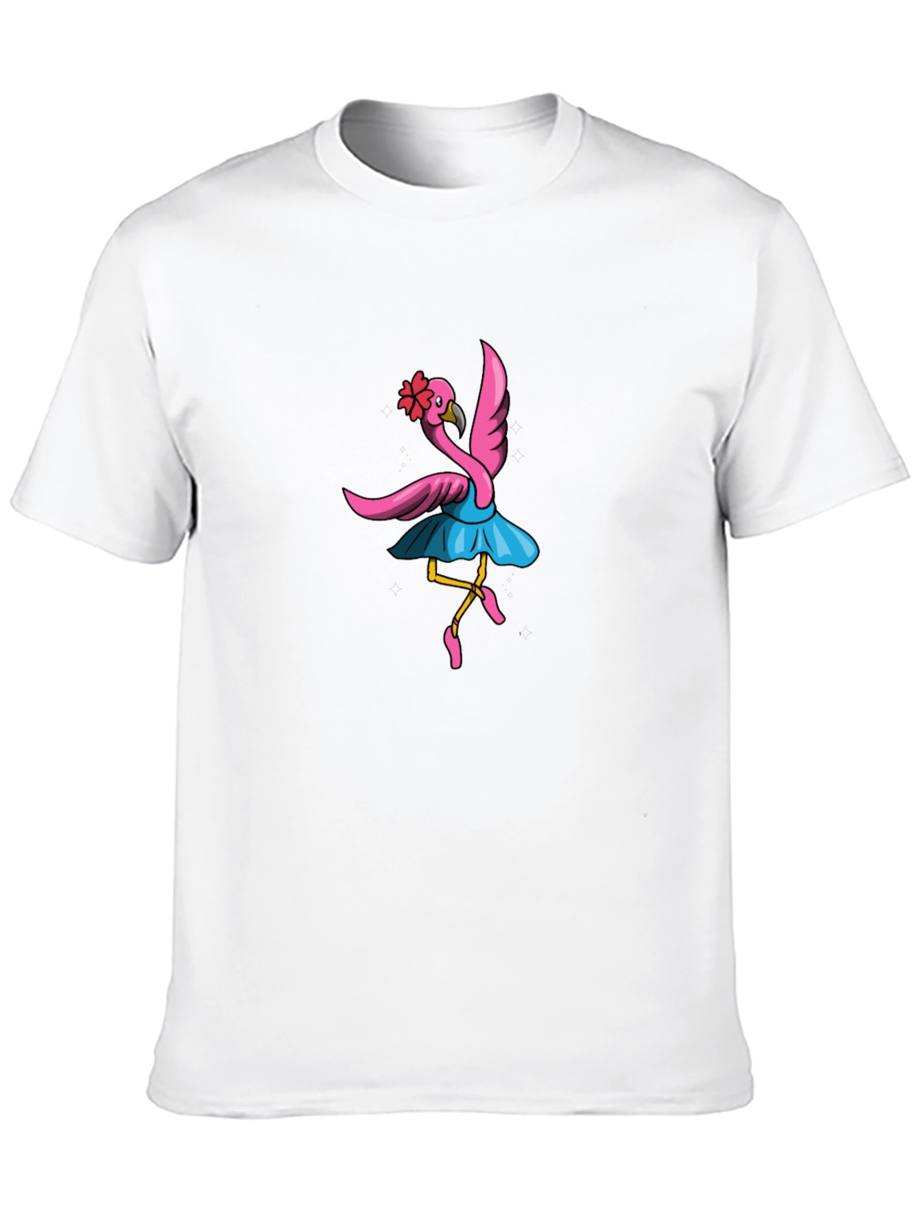 Dancing Flamingo Graphic Tee - Black Cotton Shirt