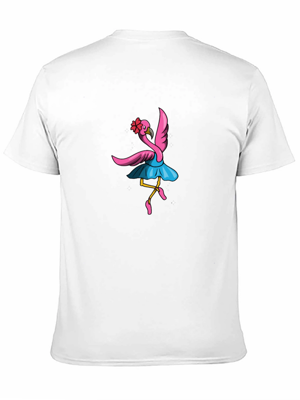 Dancing Flamingo Graphic Tee - Black Cotton Shirt