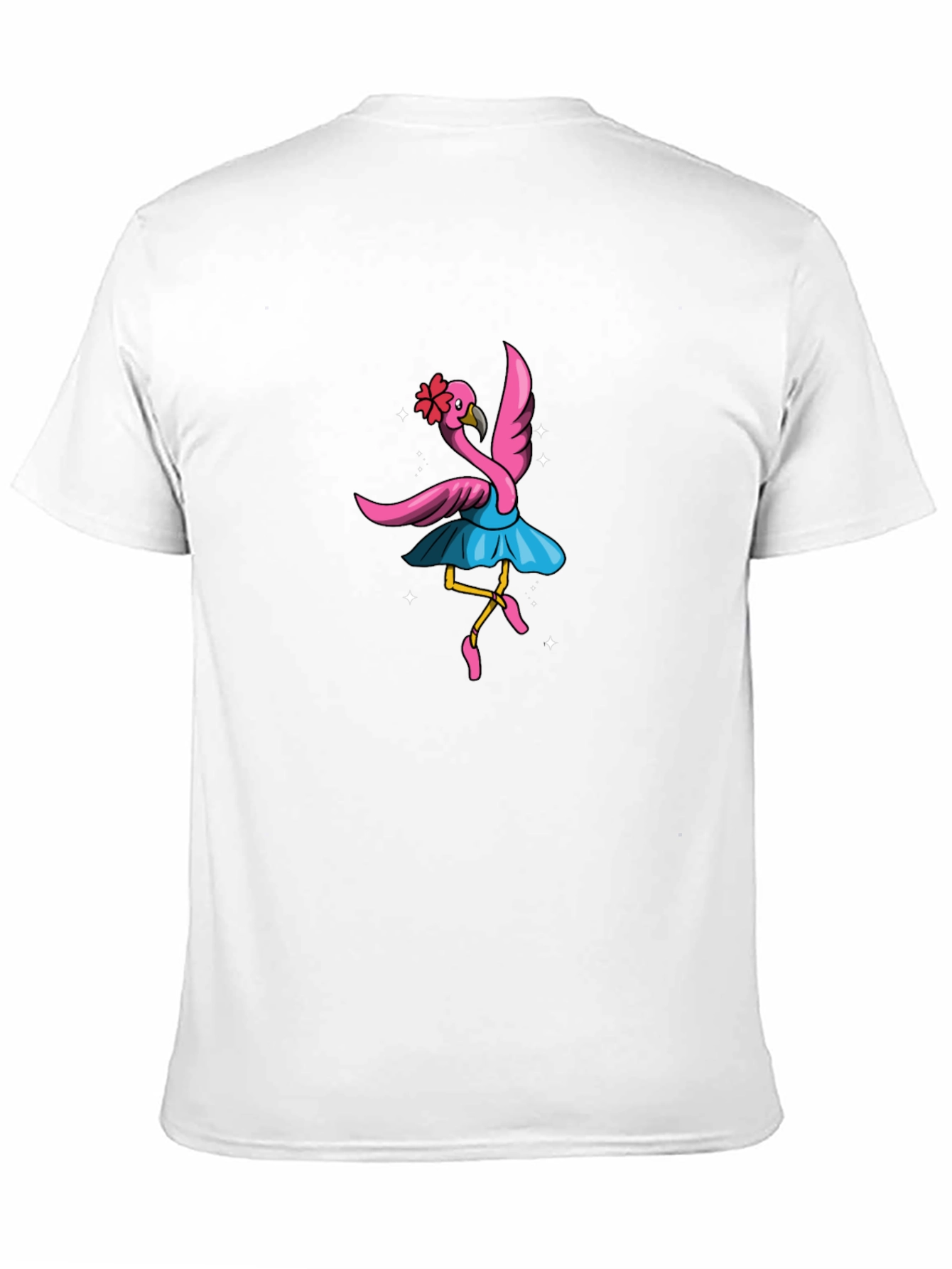 Dancing Flamingo Graphic Tee - Black Cotton Shirt