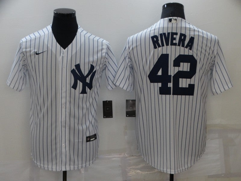 Men's New York Yankees Mariano Rivera #42 White Replica Baseball Jerseys
