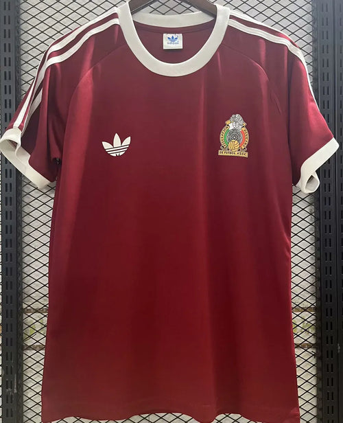 1985 Mexico Pink Retro Style Jersey (Have AD 带胸前广告) Back