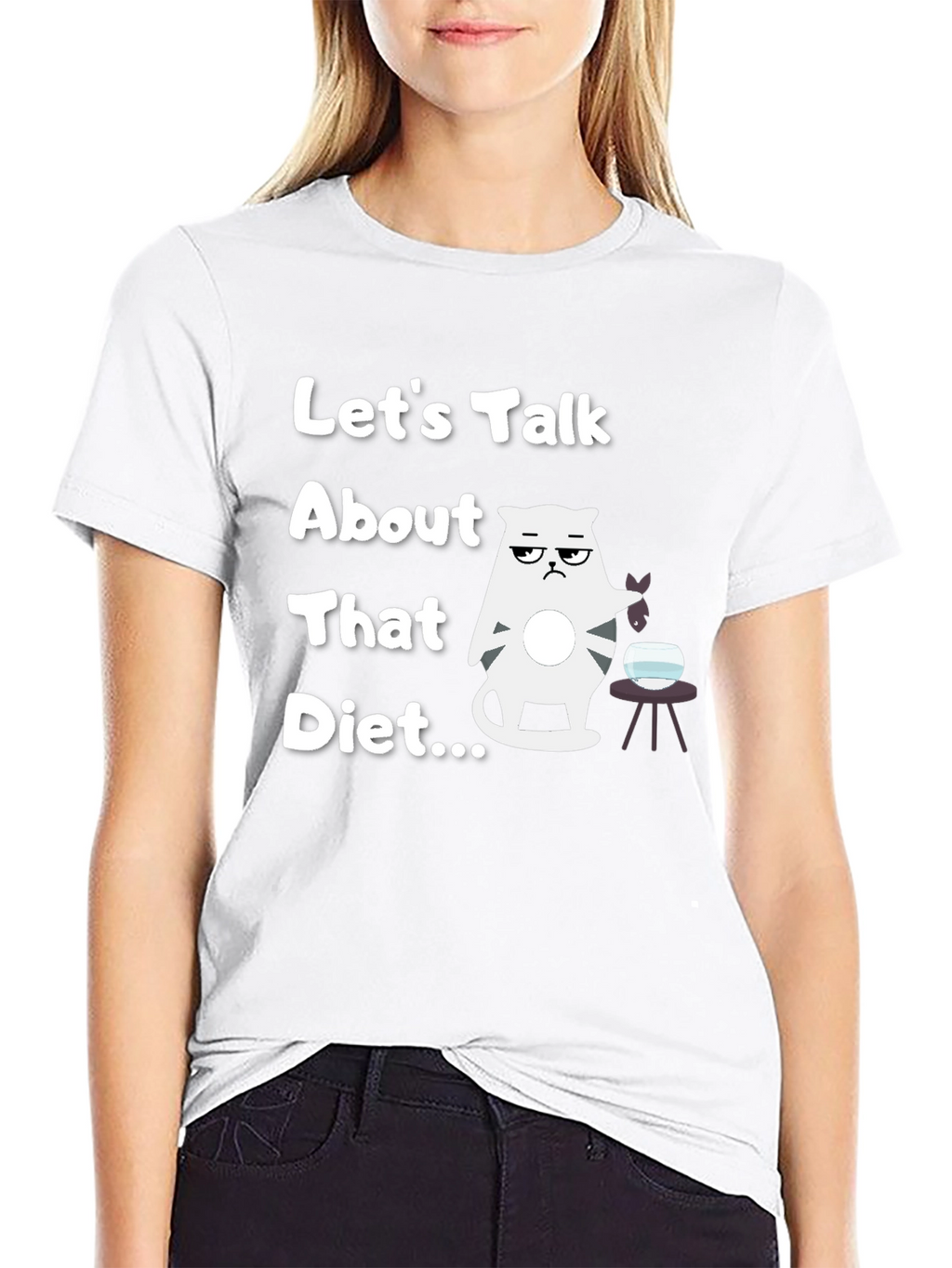 Funny Cat Diet T-Shirt - Lets Talk About That
