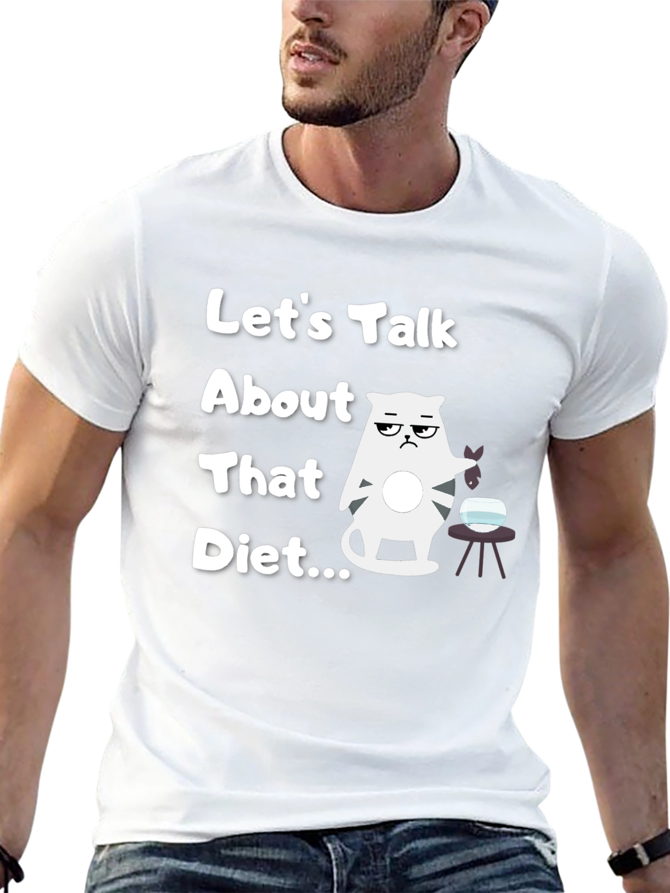Funny Cat Diet T-Shirt - Lets Talk About That