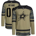 Men's Dallas Stars Camo Military Appreciation Team Authentic Custom Practice Jerseys