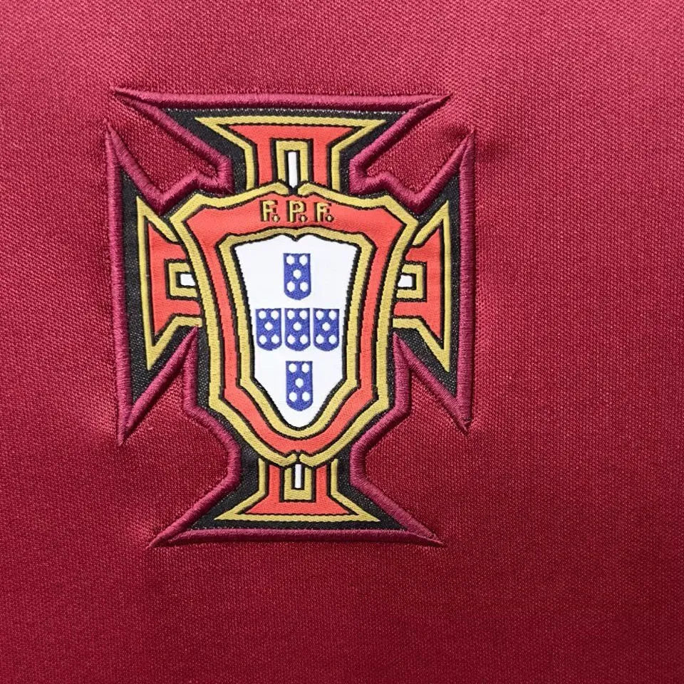 1998 Portugal Home Retro Soccer Jersey Detail 1