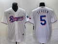 Men's Texas Rangers Corey Seager #5 White Replica Baseball Jerseys