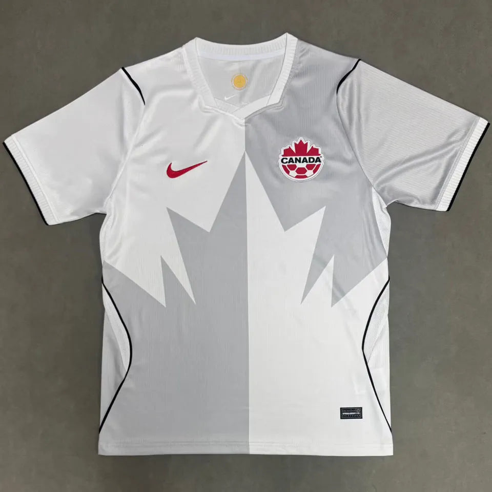 2026/27 Canada Third White Fans Soccer Jersey (Have Right Patch 有右臂章 黑底白字） Back