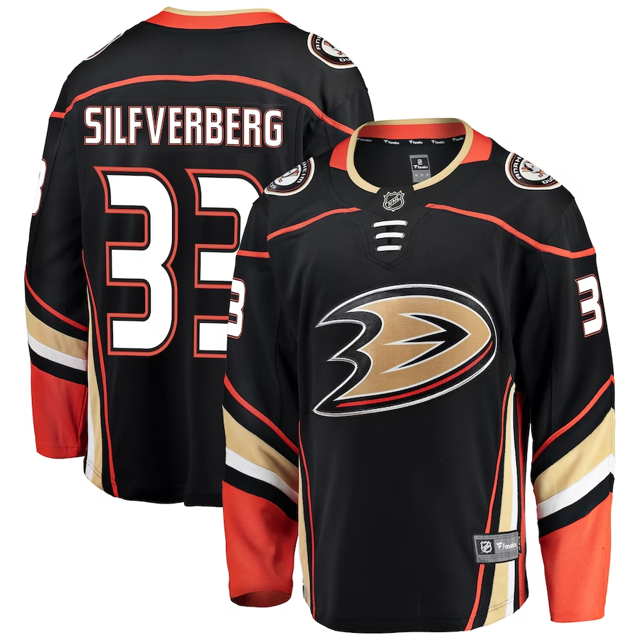 Men's Anaheim Ducks Jakob Silfverberg #33 Black Breakaway Player Jerseys