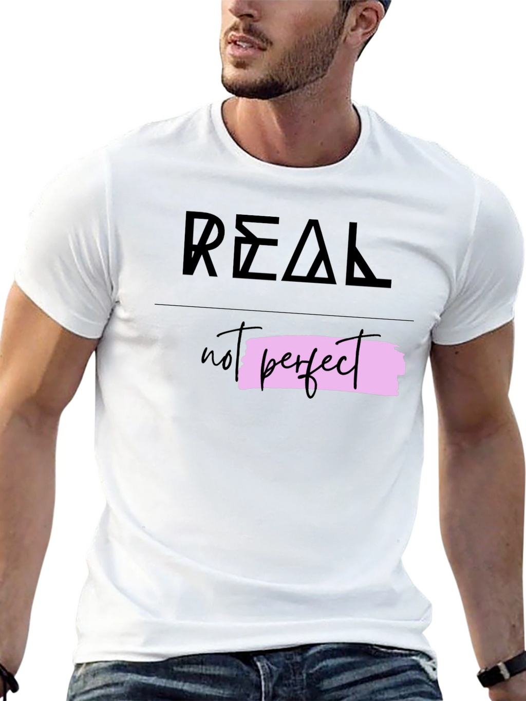 Real Not Perfect Graphic Tee - Trendy Casual Wear