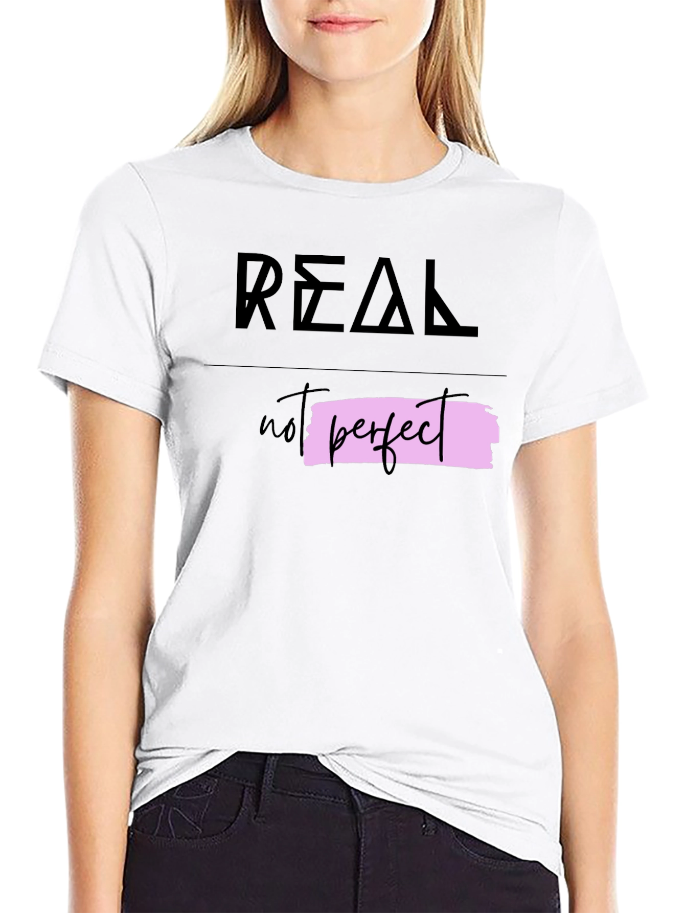 Real Not Perfect Graphic Tee - Trendy Casual Wear