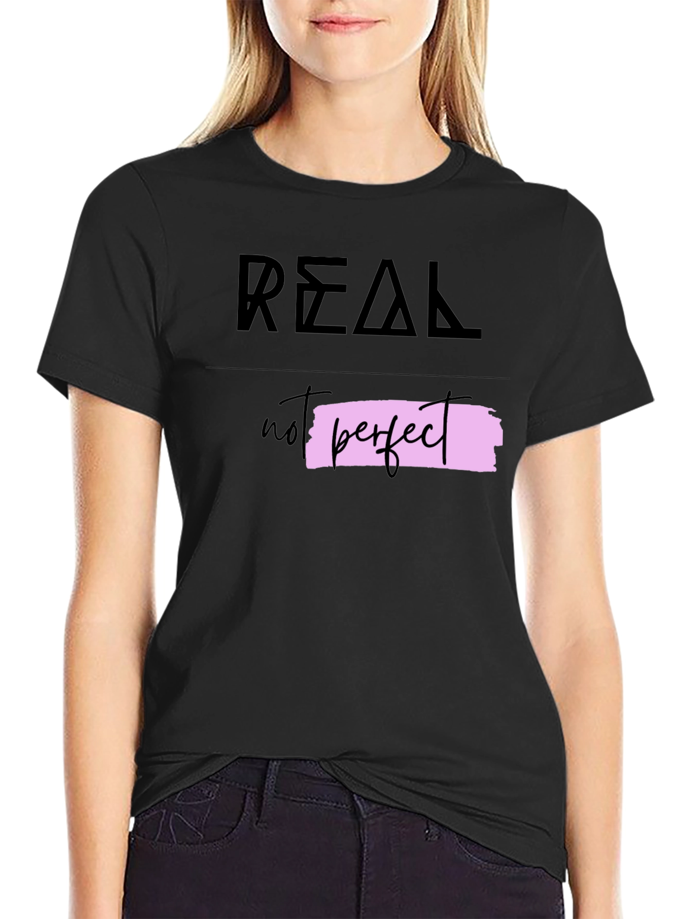 Real Not Perfect Graphic Tee - Trendy Casual Wear