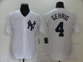 Men's New York Yankees Lou Gehrig #4 White Replica Baseball Jerseys