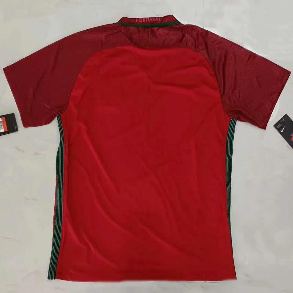 2016 Portugal Home Retro Soccer Jersey Detail 2