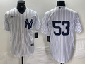 Men's New York Yankees Bobby Abreu #53 White Replica Player Name Jerseys