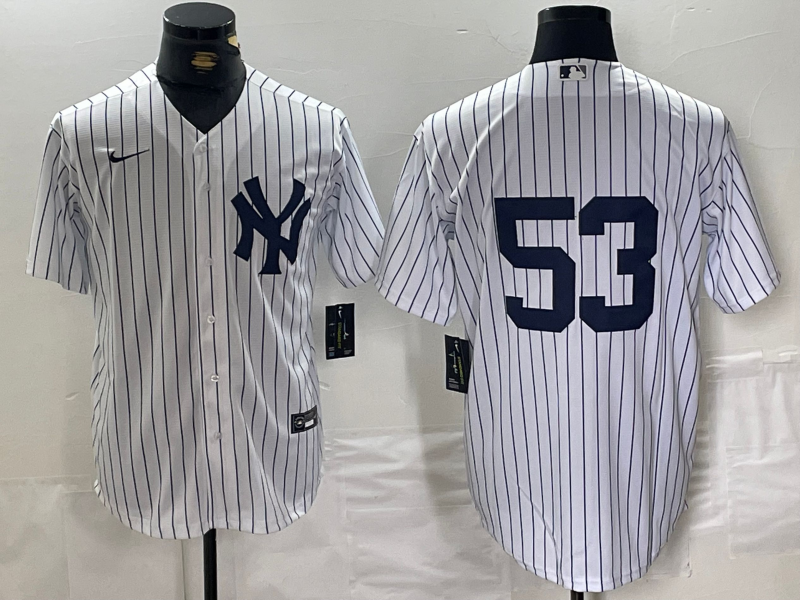 Men's New York Yankees Bobby Abreu #53 White Replica Player Name Jerseys