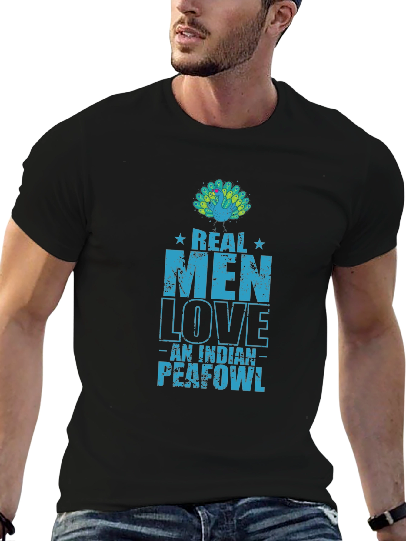 Real Men Love Indian Peafowl T-Shirt