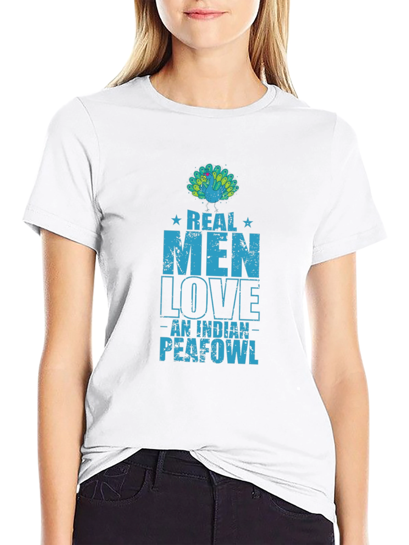 Real Men Love Indian Peafowl T-Shirt