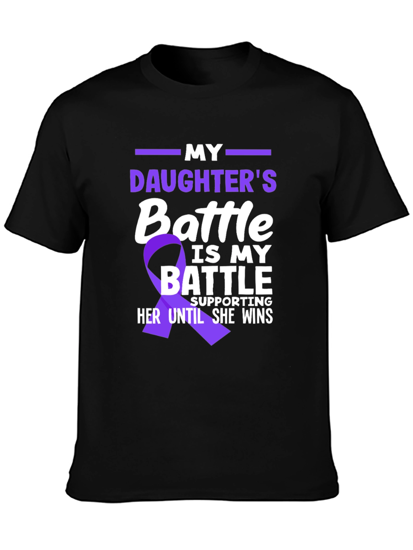 My Daughters Battle T-Shirt - Purple Ribbon Support