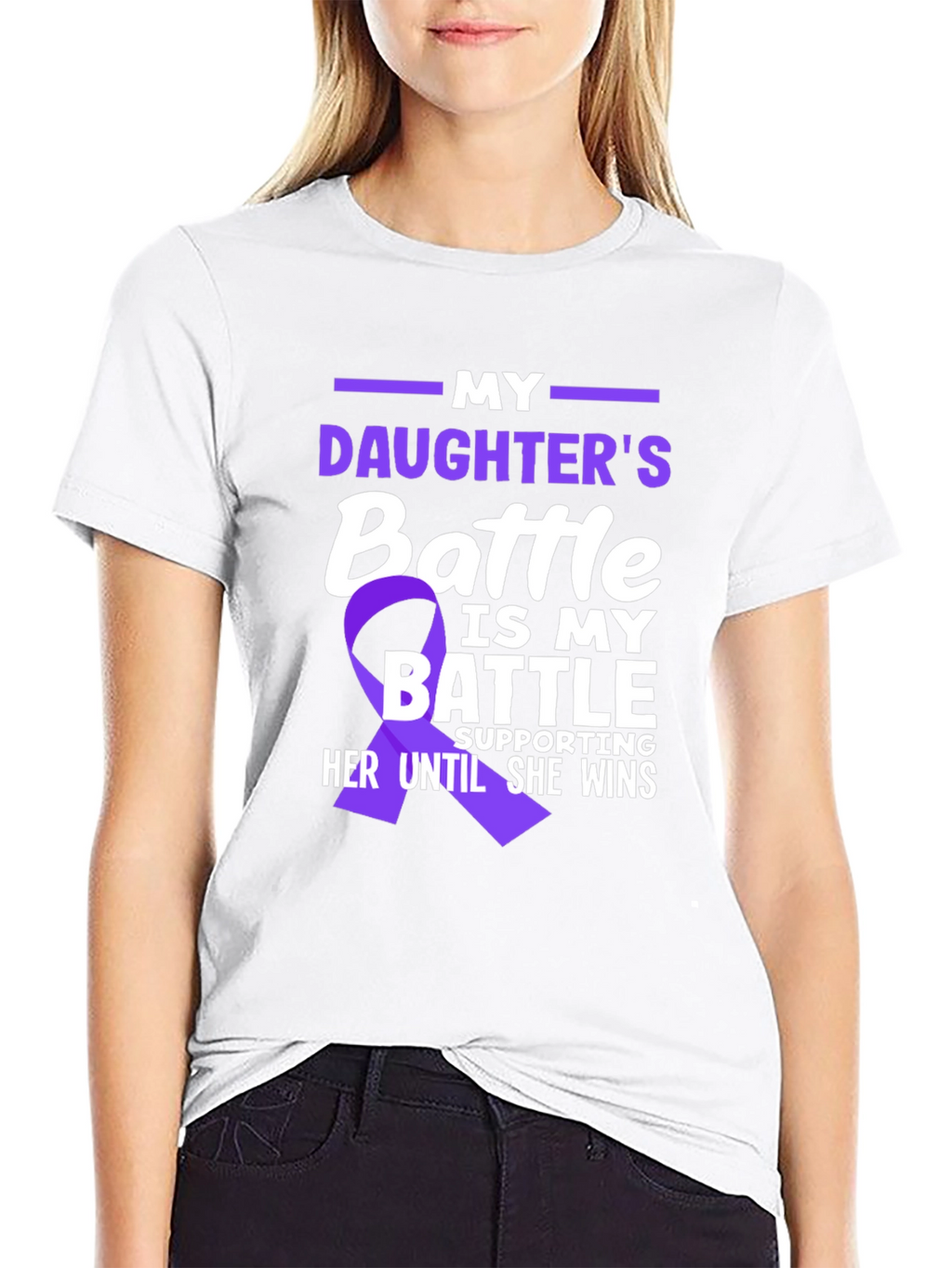 My Daughters Battle T-Shirt - Purple Ribbon Support