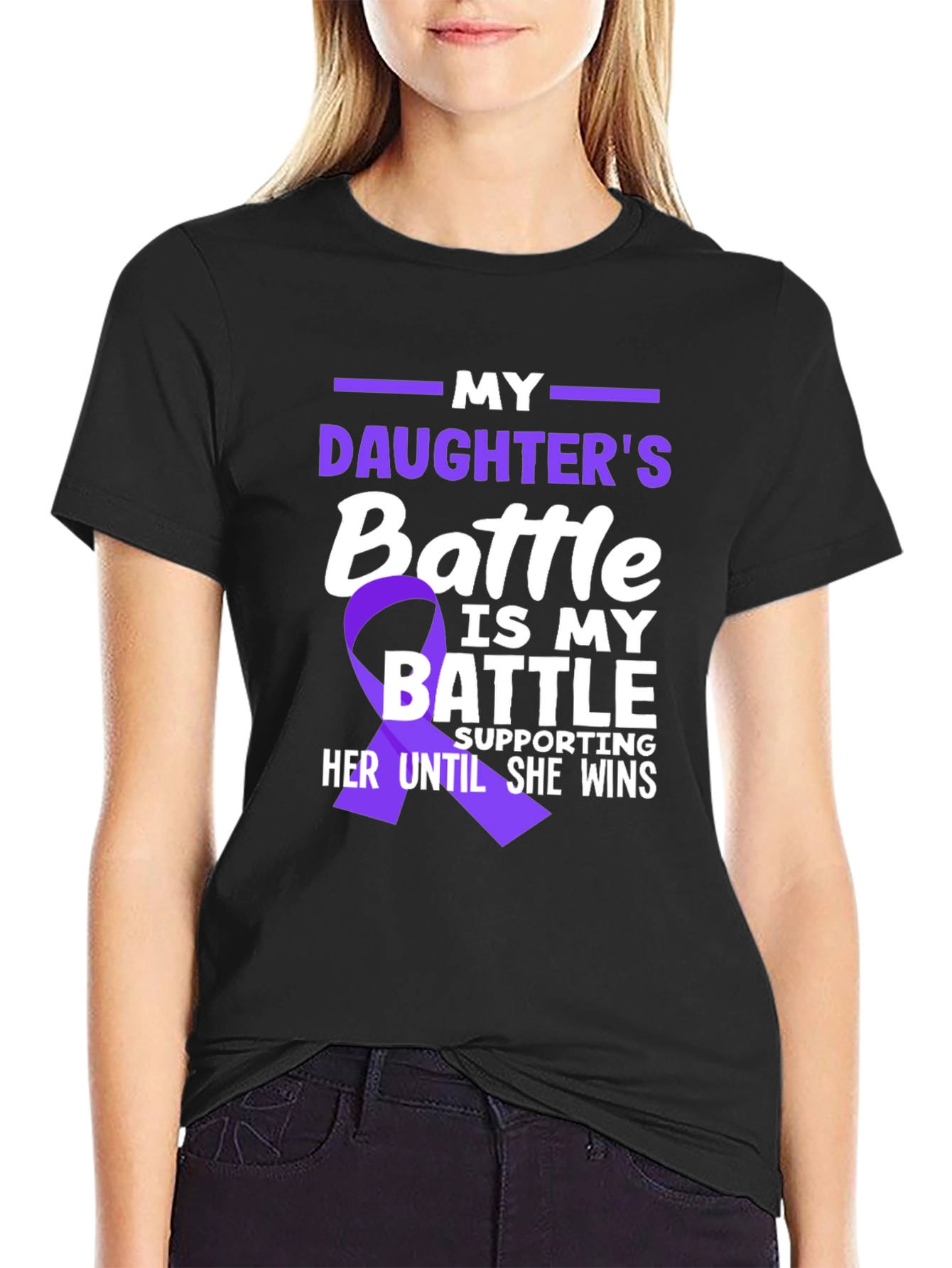 My Daughters Battle T-Shirt - Purple Ribbon Support