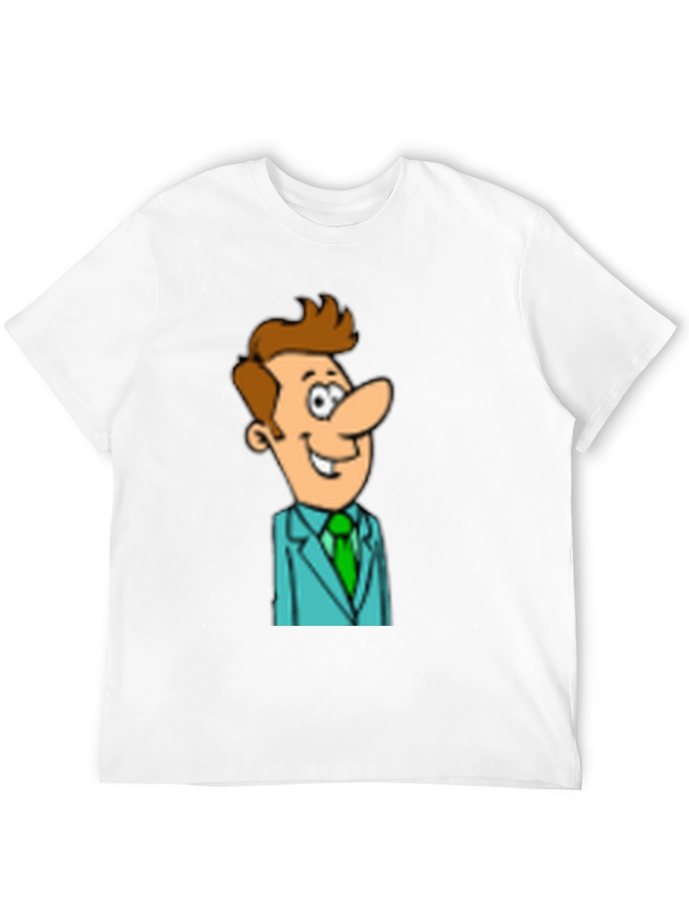 Cartoon Man in Suit Graphic Black T-Shirt
