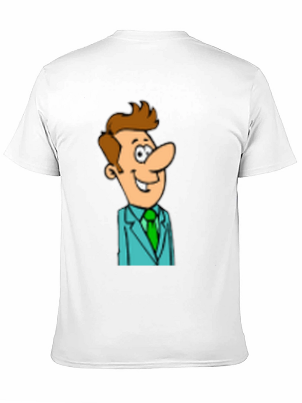 Cartoon Man in Suit Graphic Black T-Shirt