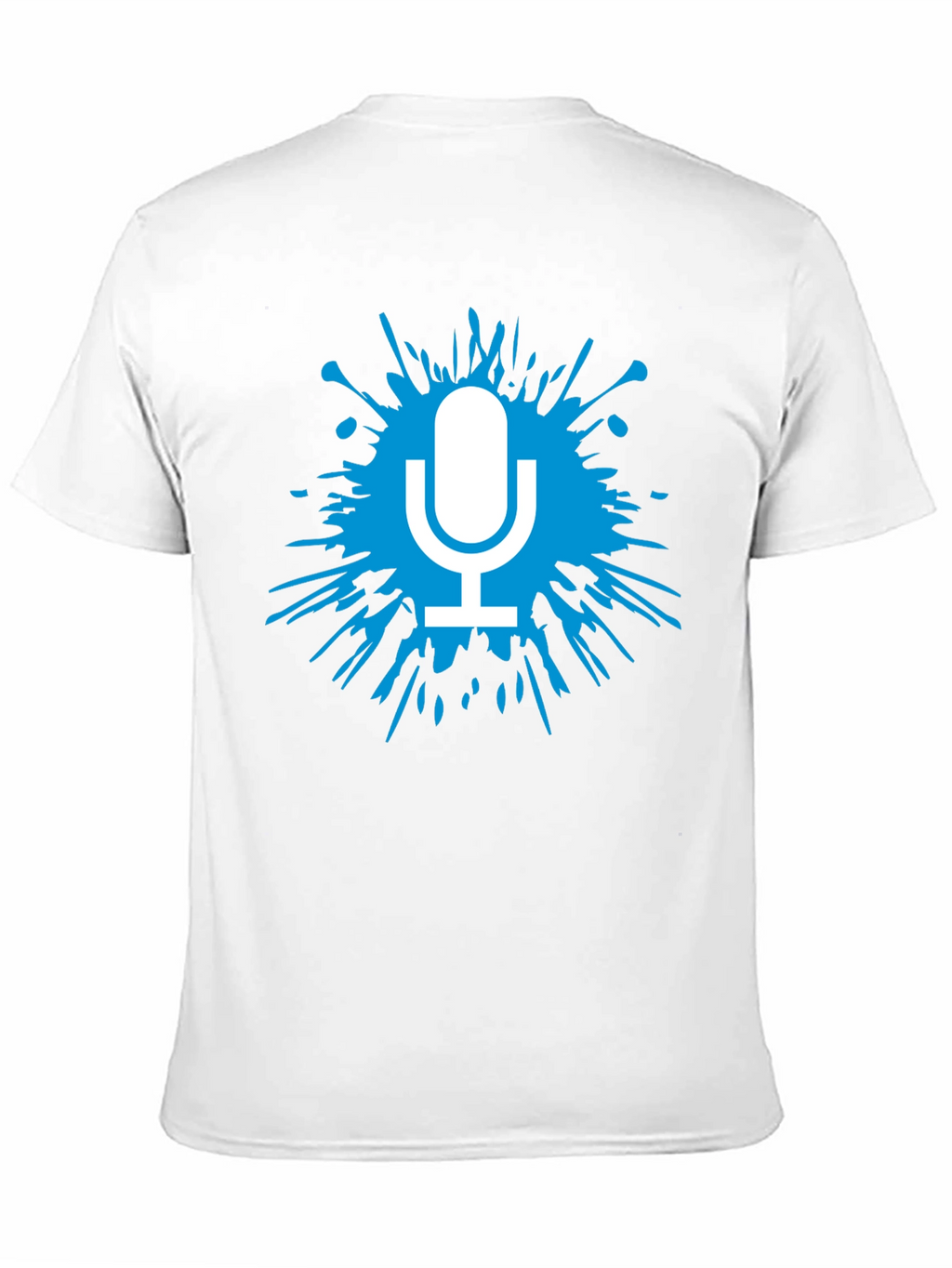 Mens Black T-Shirt with Microphone Splash Graphic