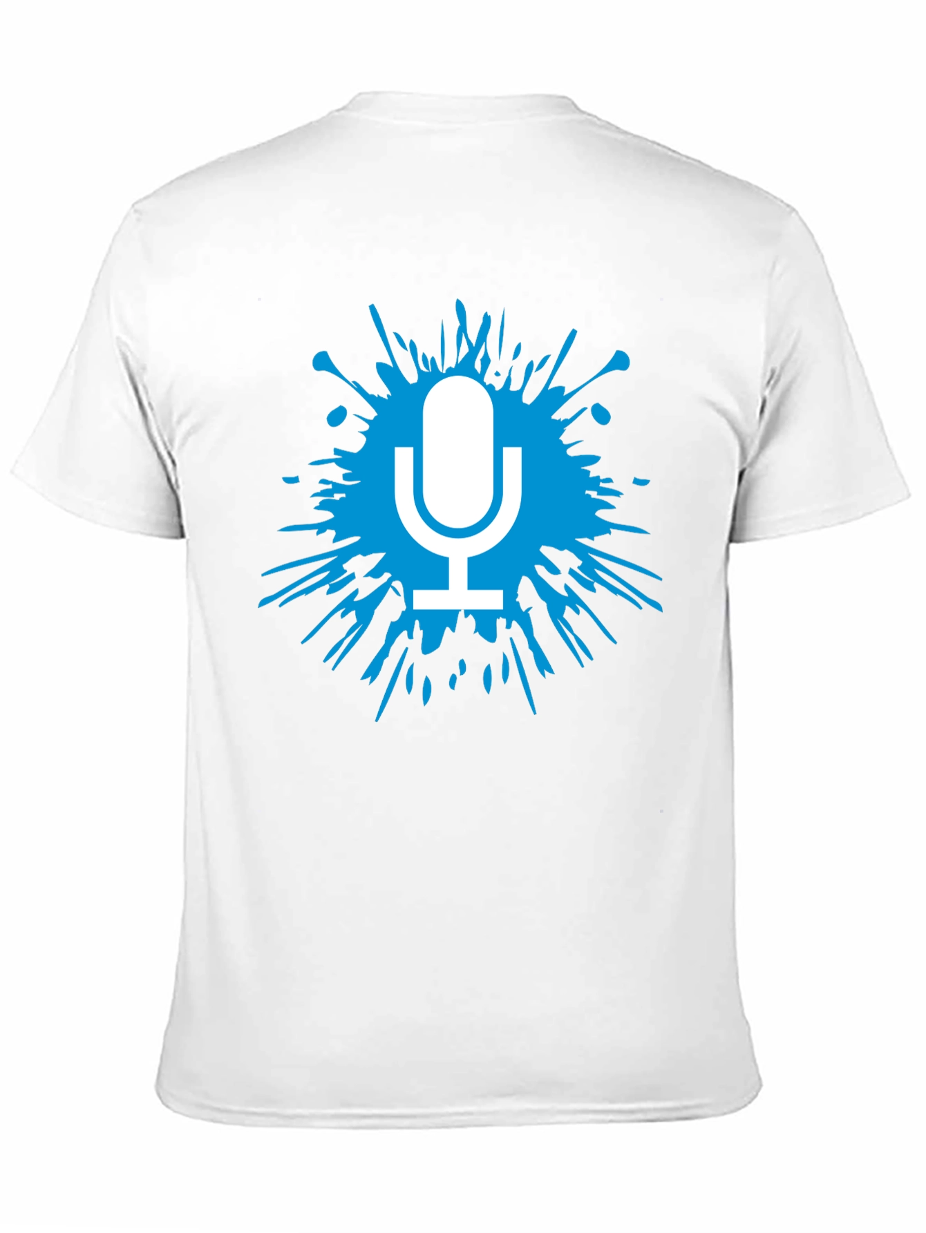 Mens Black T-Shirt with Microphone Splash Graphic