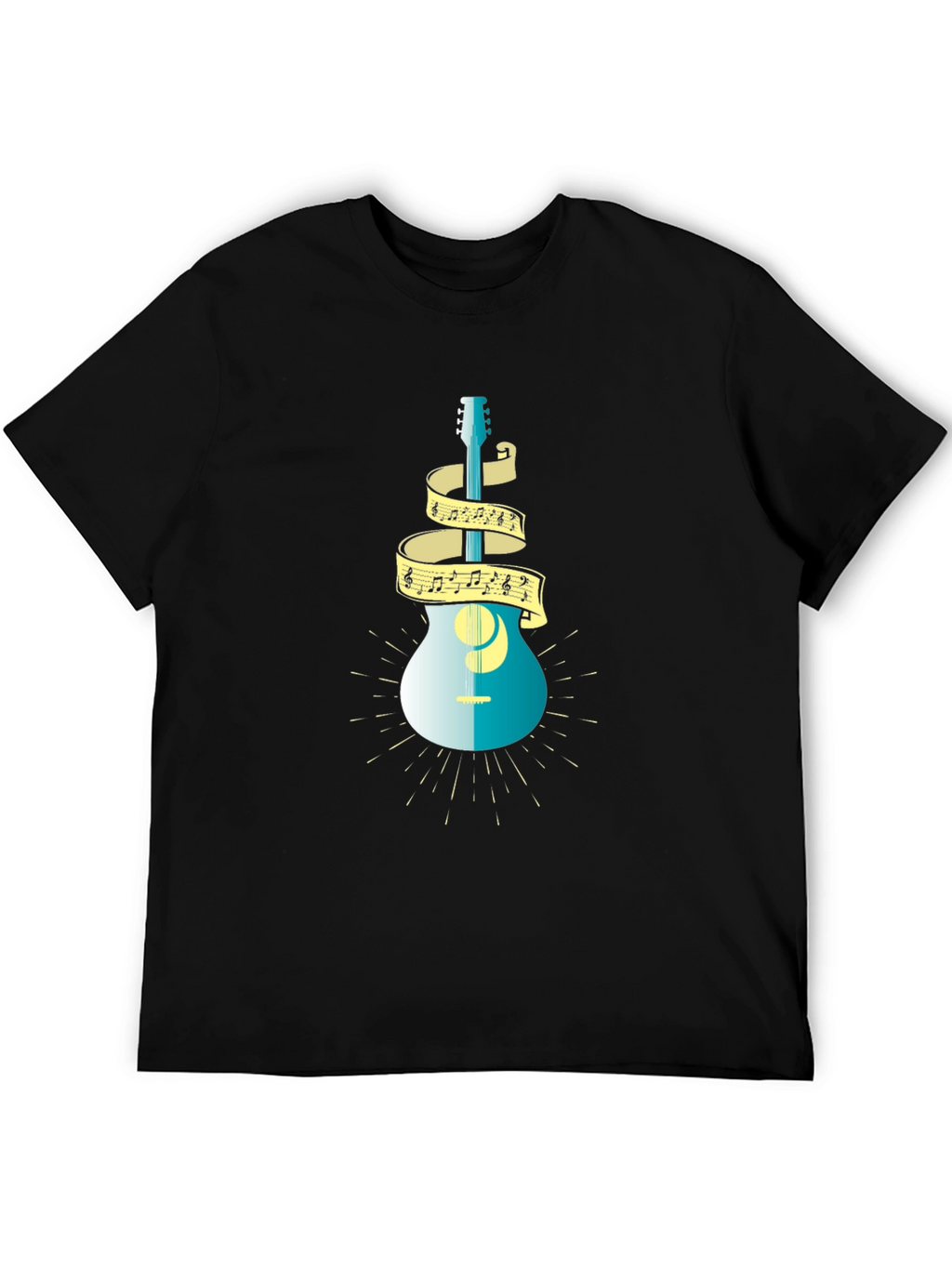 Guitar and Music Note T-Shirt