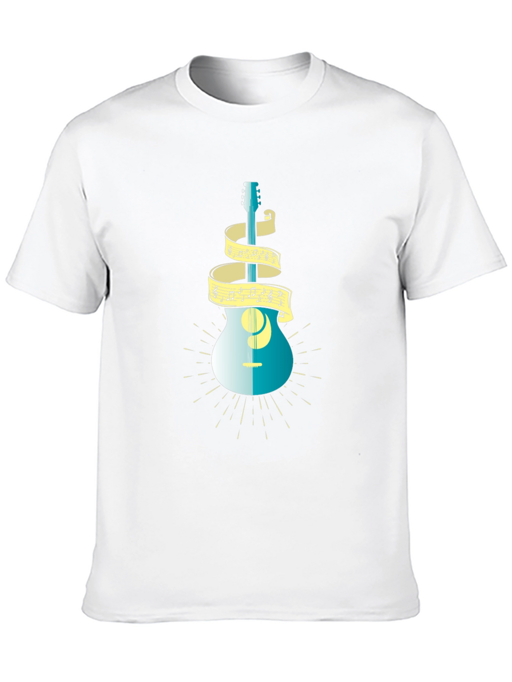 Guitar and Music Note T-Shirt