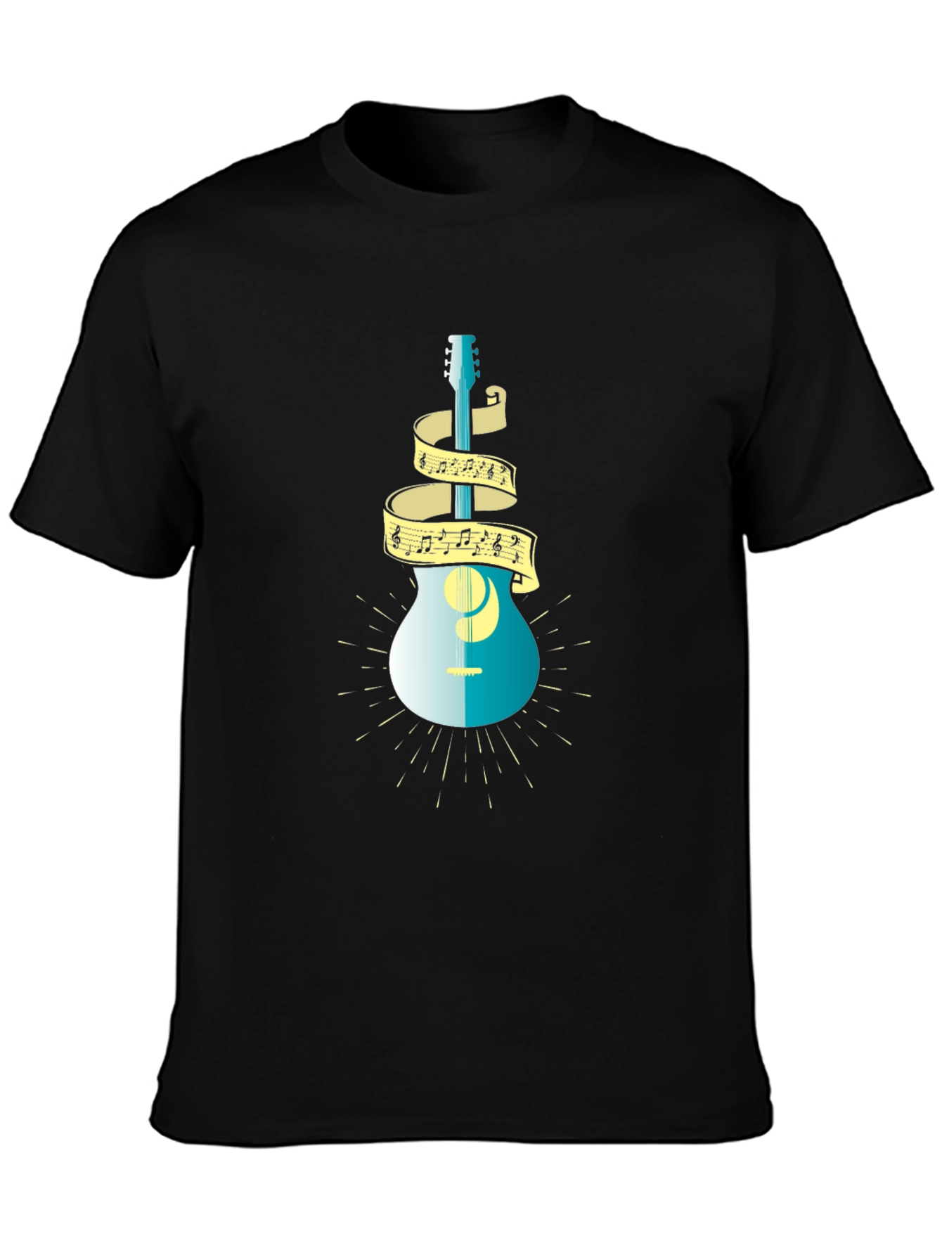 Guitar and Music Note T-Shirt