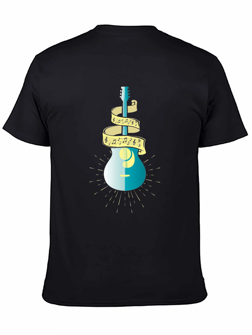 Guitar and Music Note T-Shirt
