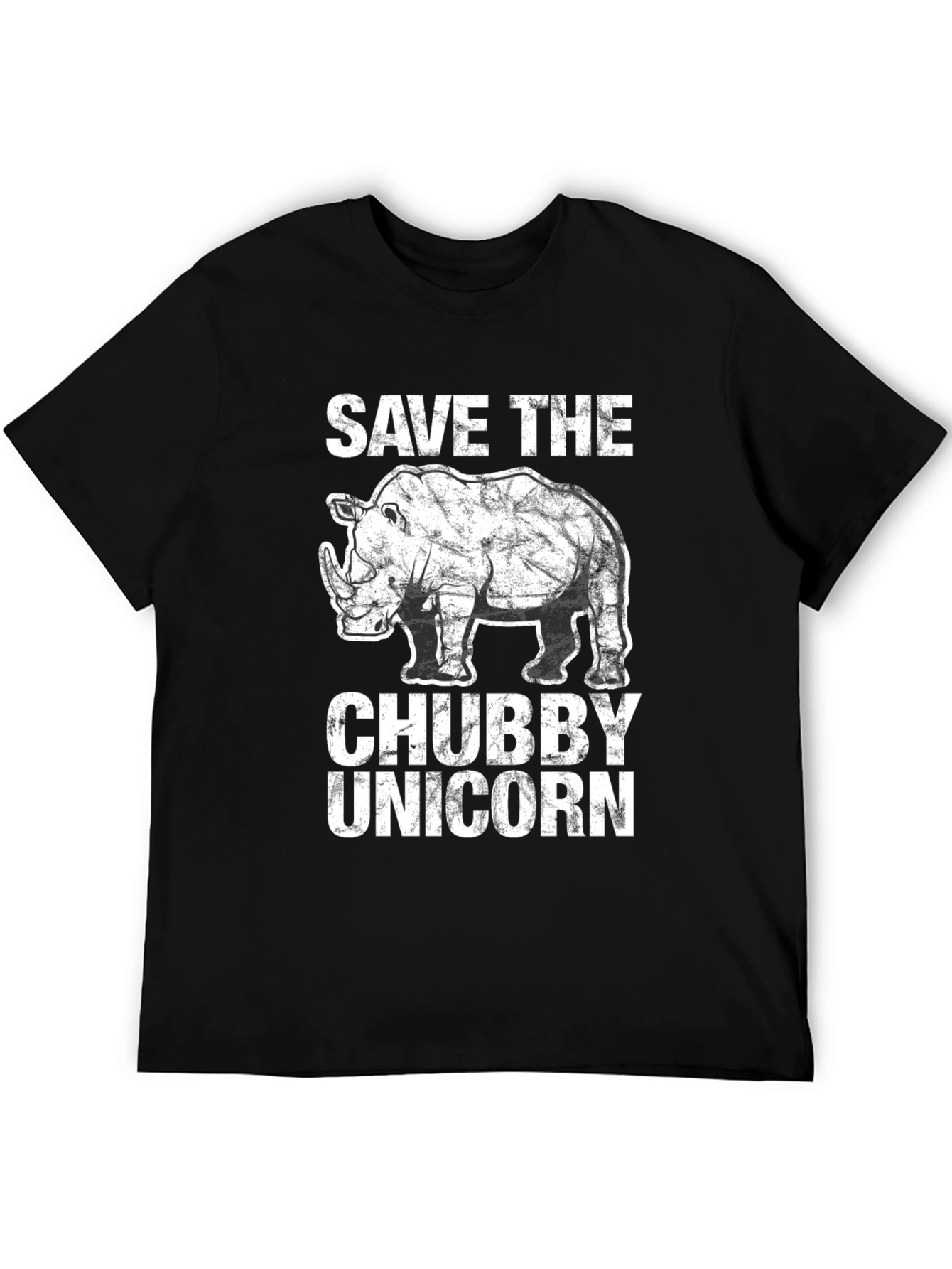 Save the Chubby Unicorn T-Shirt - Rhino Graphic Tee