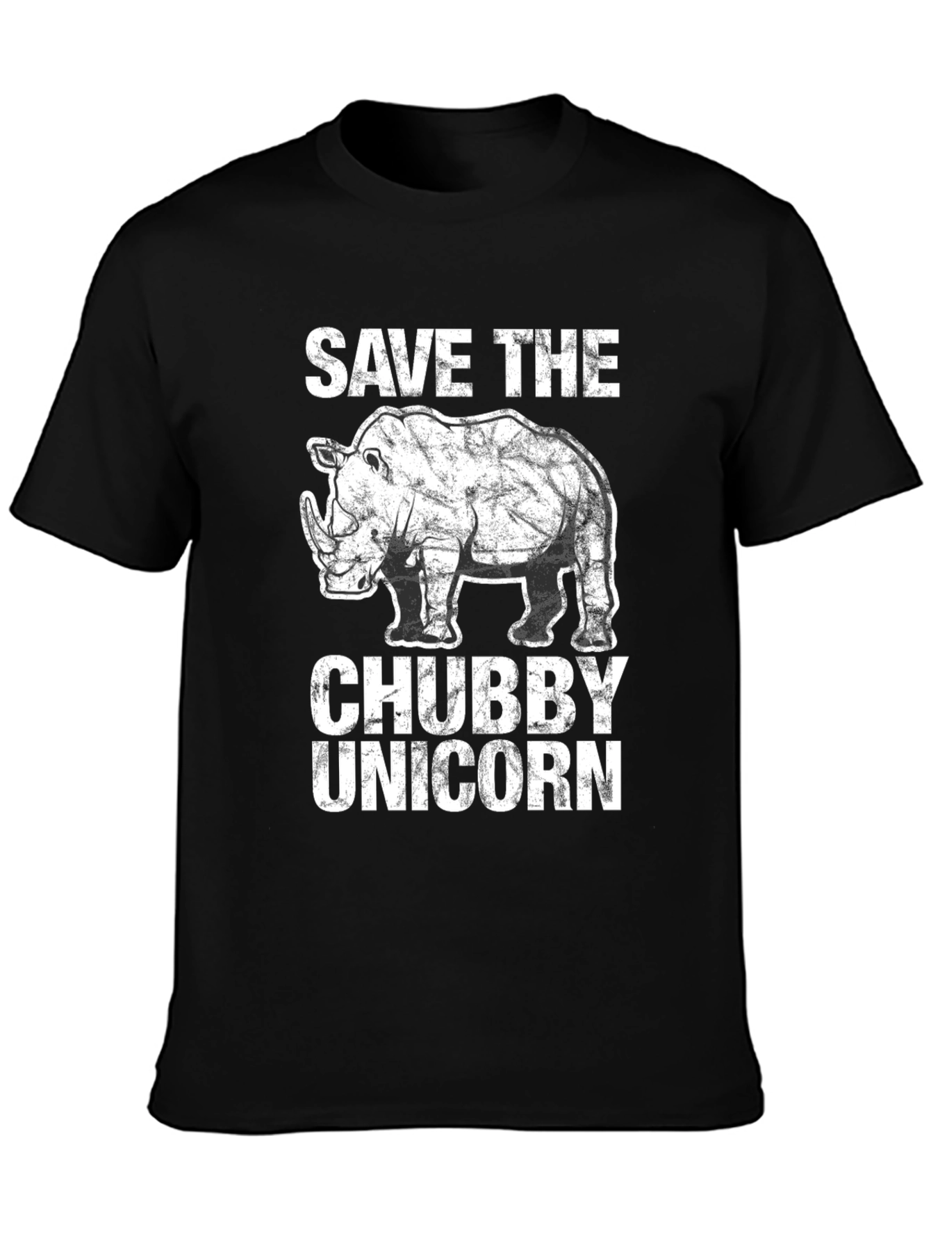 Save the Chubby Unicorn T-Shirt - Rhino Graphic Tee