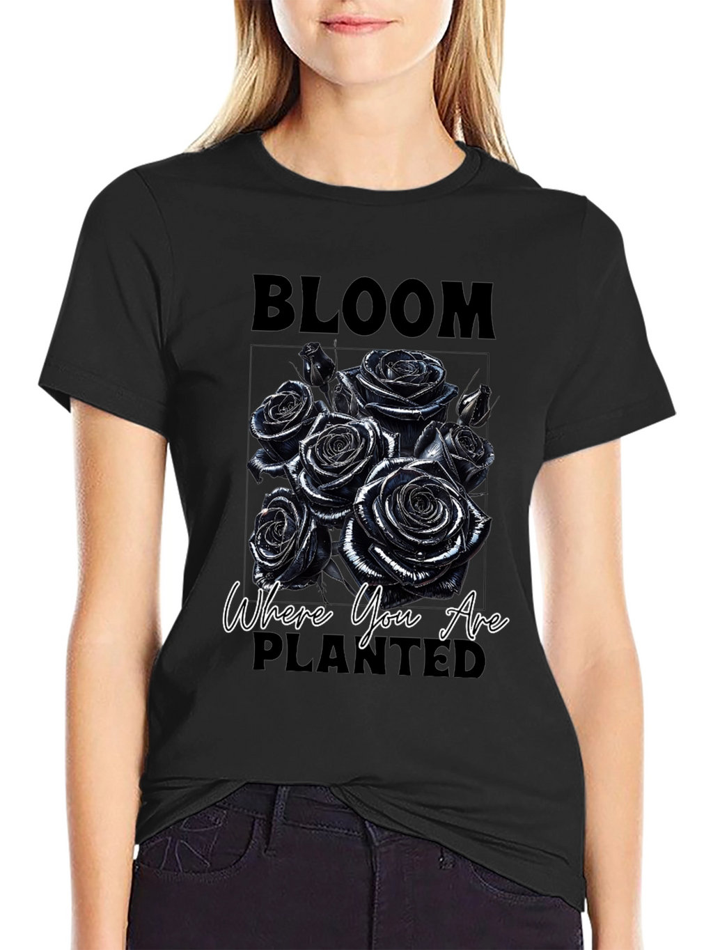 Bloom Where You Are Planted Roses T-Shirt