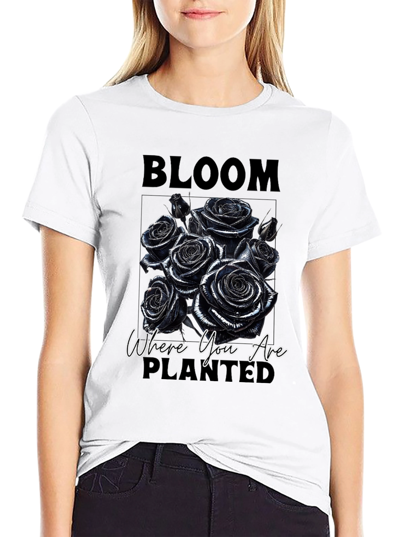 Bloom Where You Are Planted Roses T-Shirt