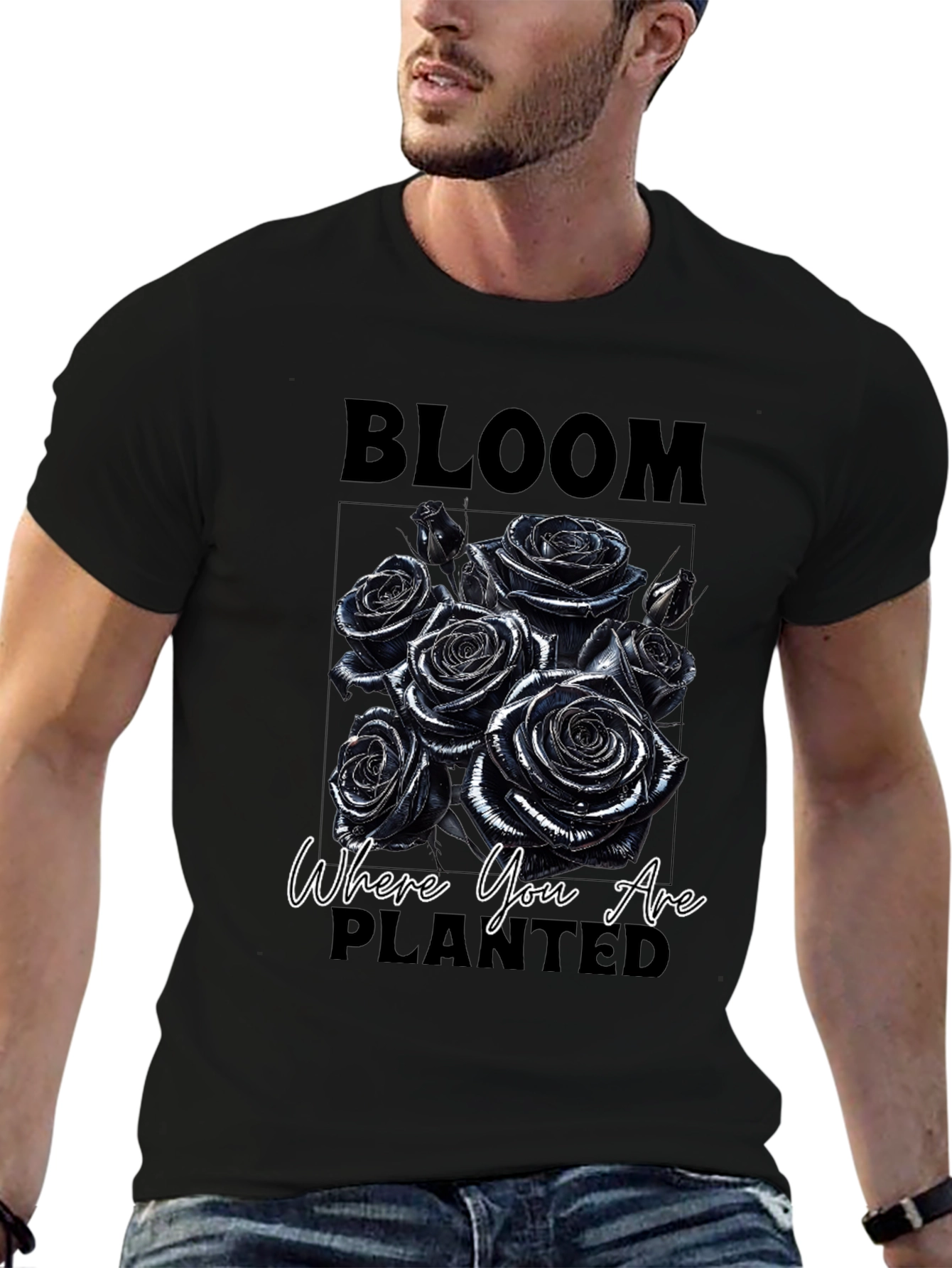 Bloom Where You Are Planted Roses T-Shirt