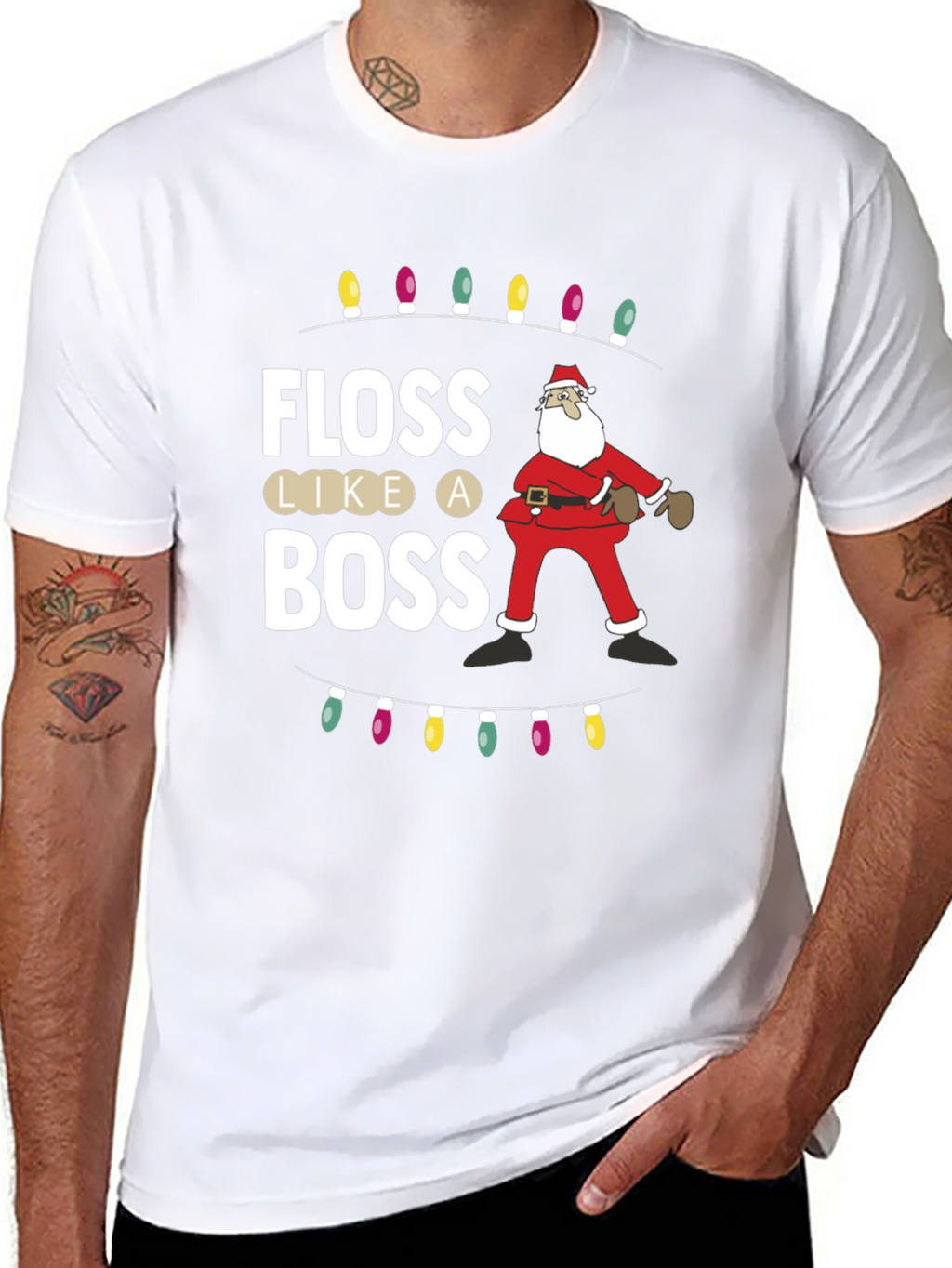 Floss Like a Boss Santa Christmas T-Shirt