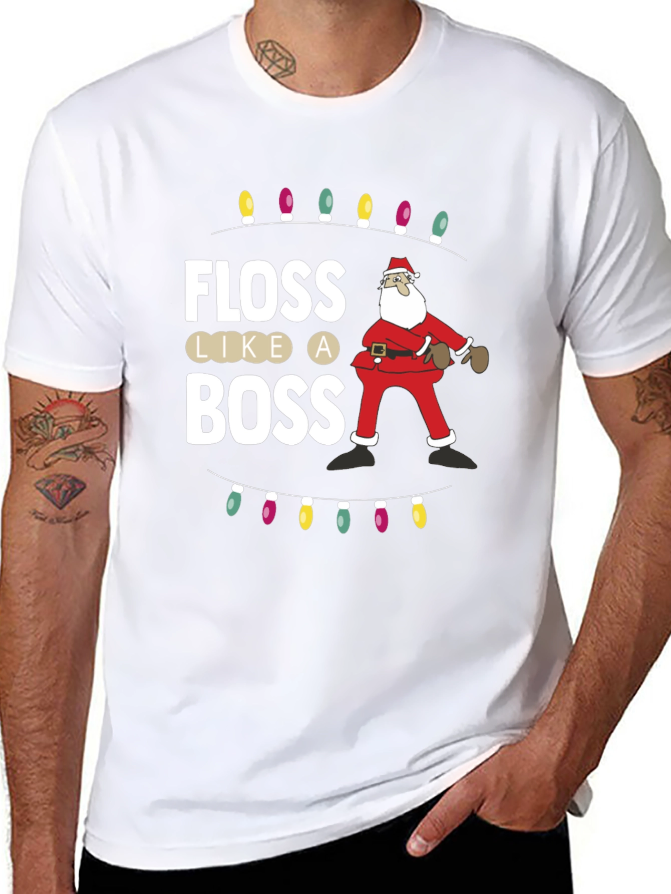 Floss Like a Boss Santa Christmas T-Shirt