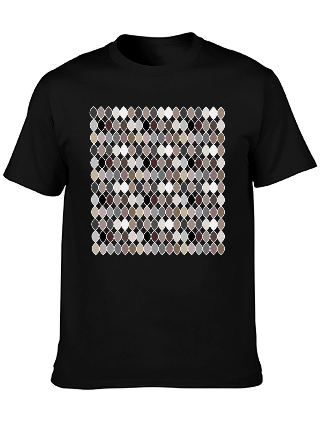 Patterned Ogee Print Black T-Shirt